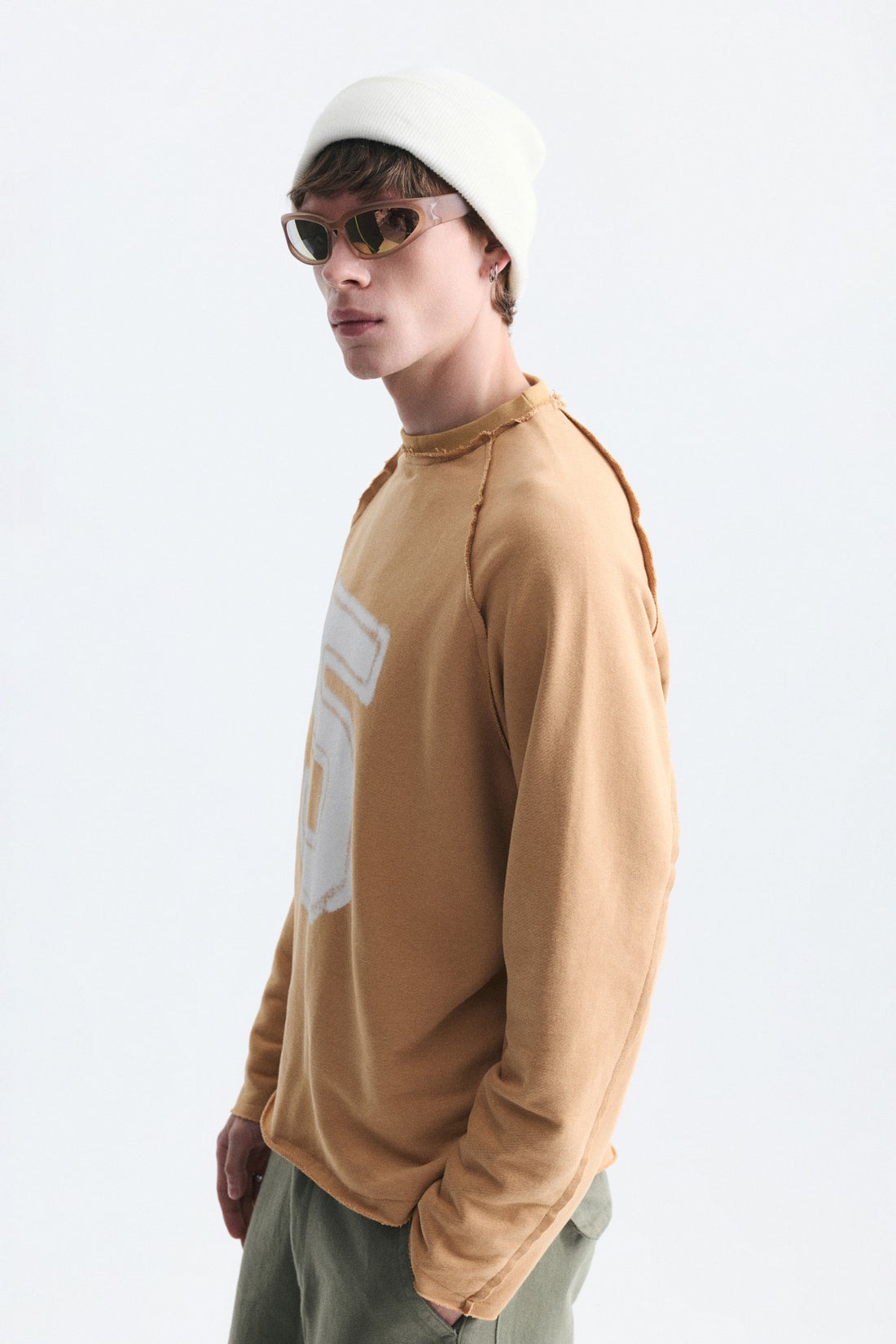 Oversize Rakam Baskılı Sweatshirt