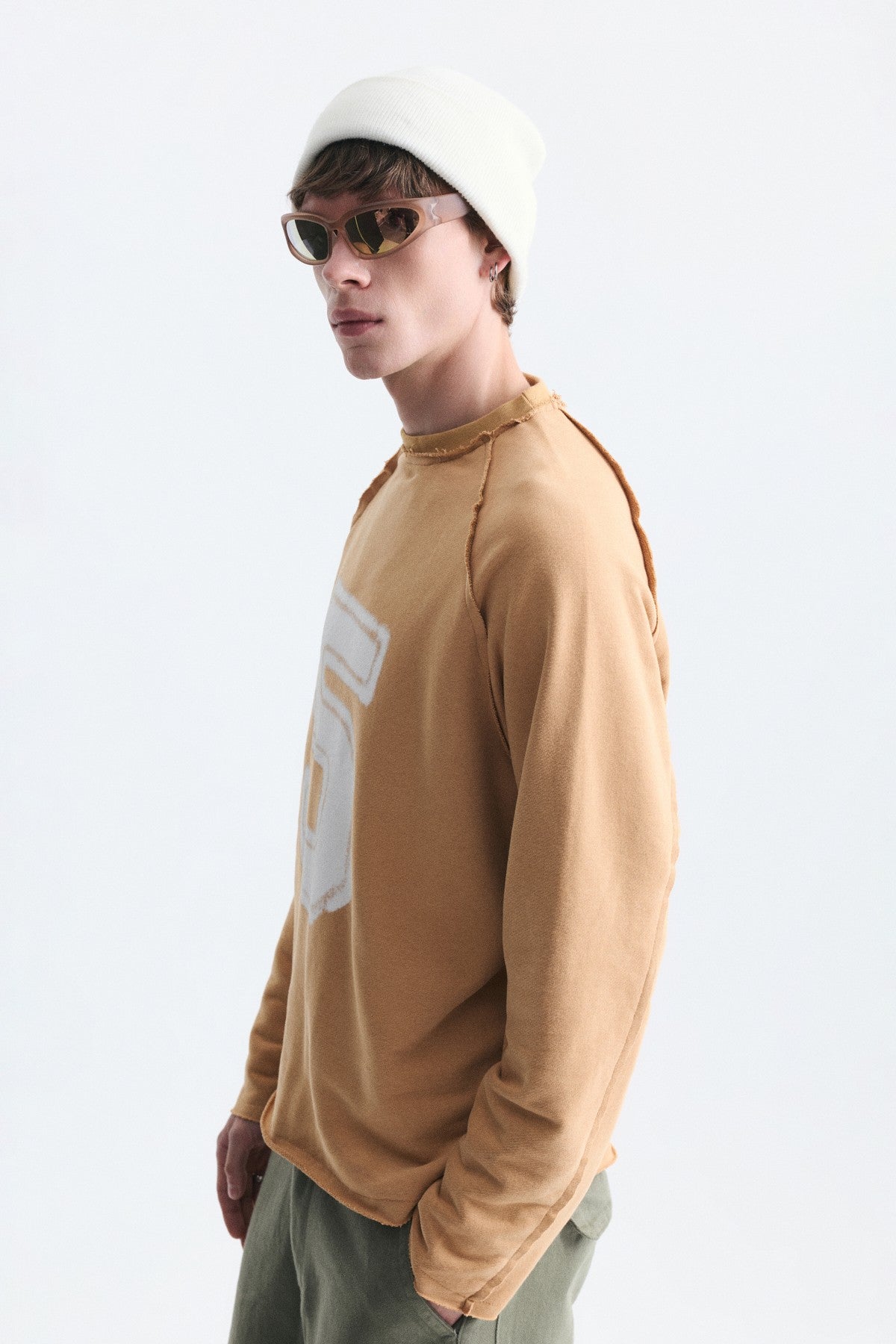 Oversize Rakam Baskılı Sweatshirt