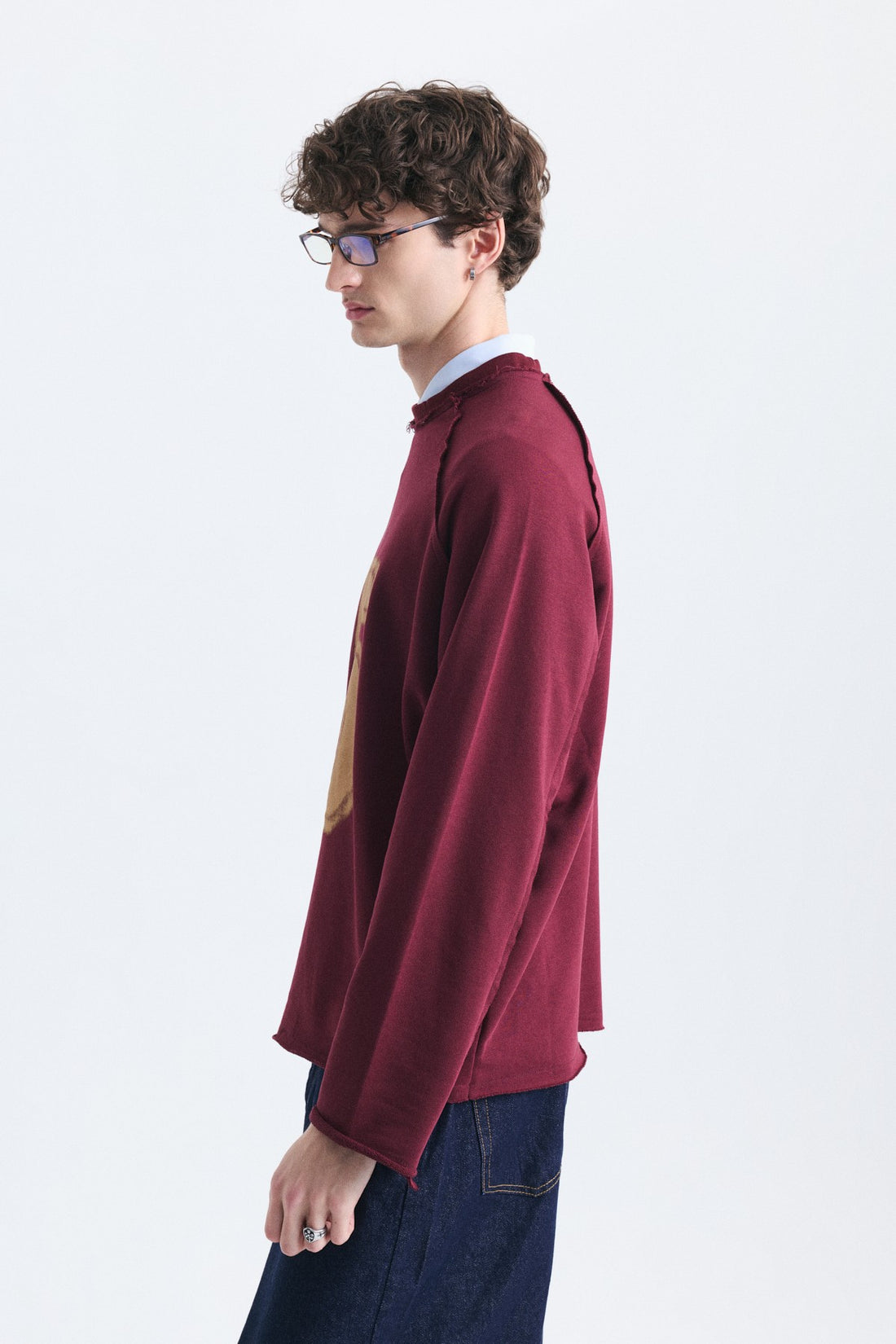 Oversize Rakam Baskılı Sweatshirt