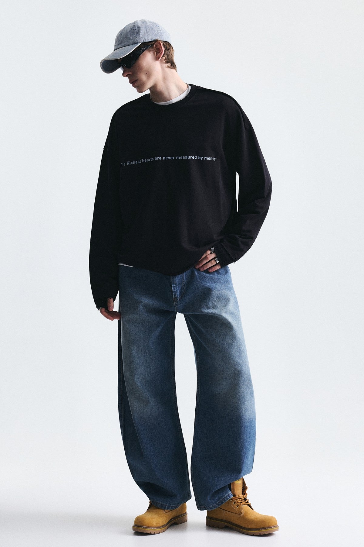 Oversize Yazılı Sweatshirt