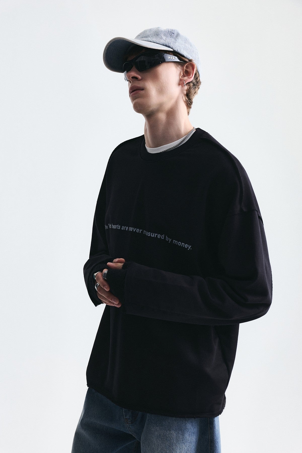Oversize Yazılı Sweatshirt