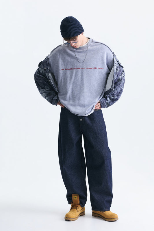 Oversize Yazılı Sweatshirt