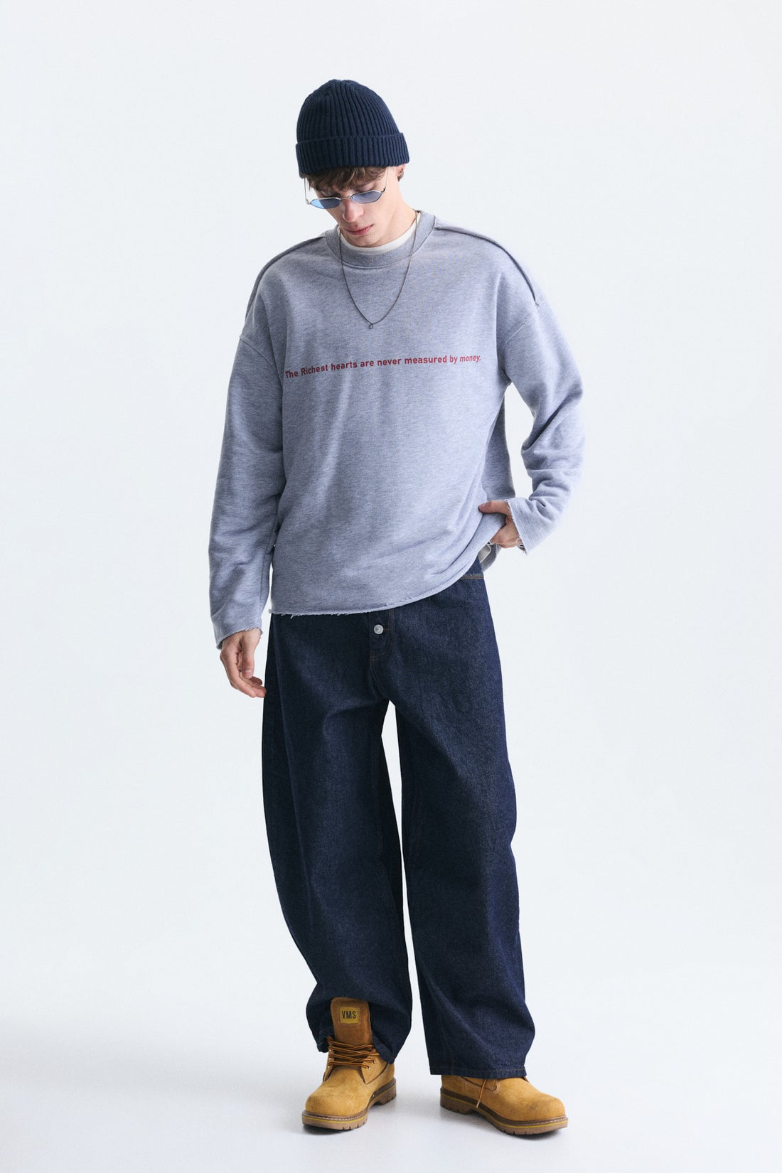 Oversize Yazılı Sweatshirt
