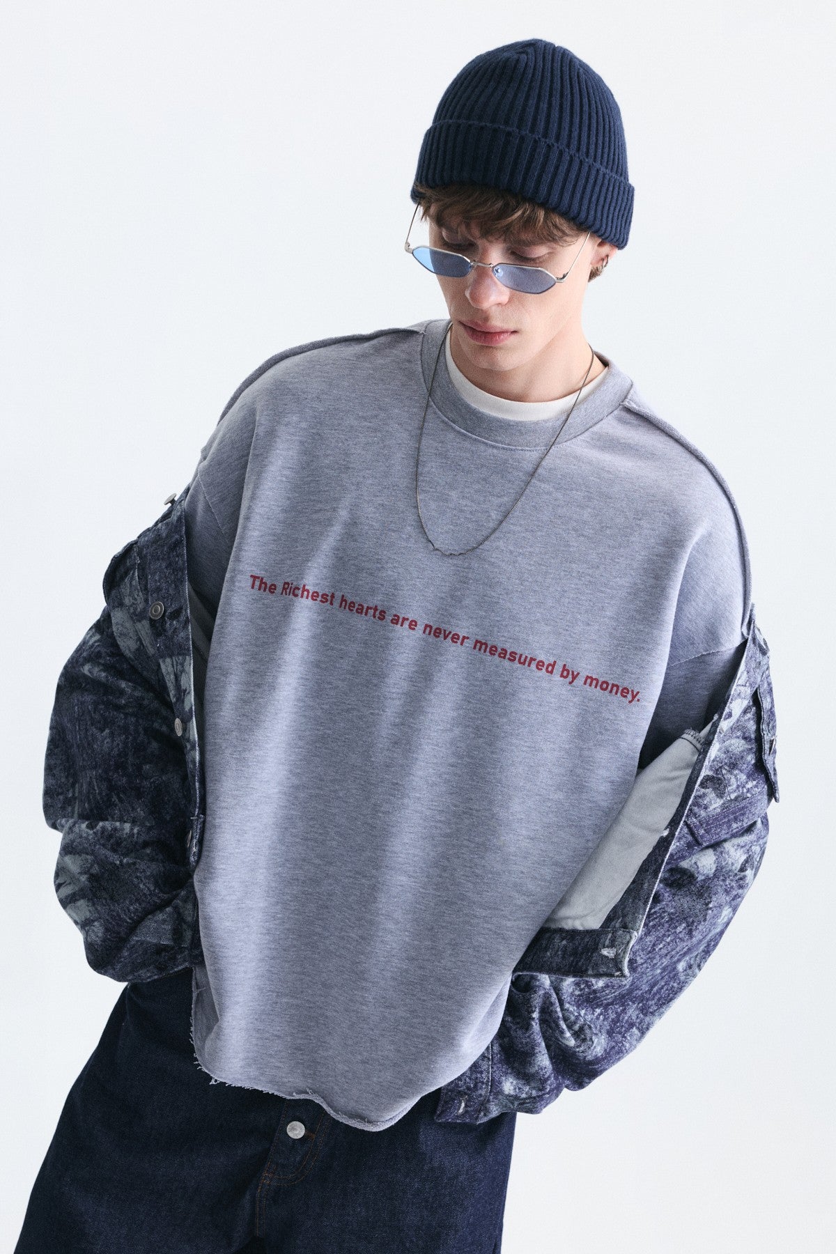 Oversize Yazılı Sweatshirt