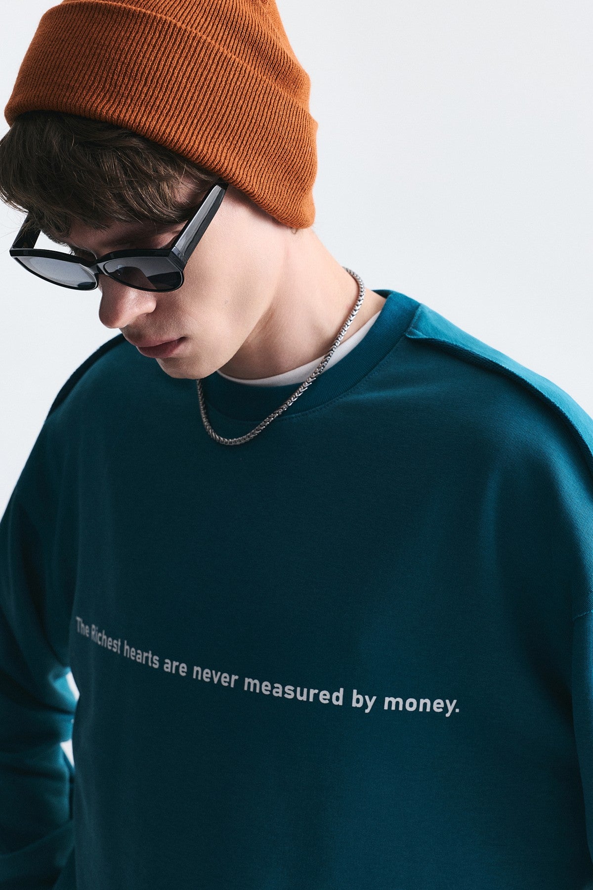 Oversize Yazılı Sweatshirt