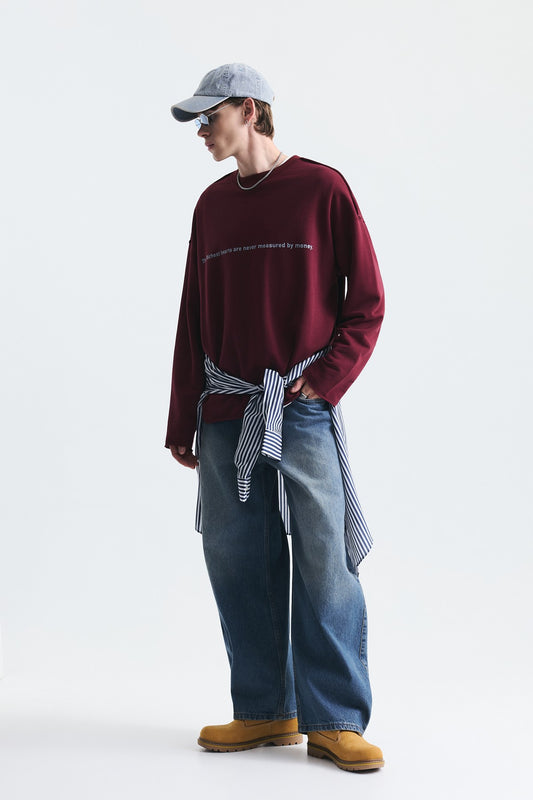 Oversize Yazılı Sweatshirt