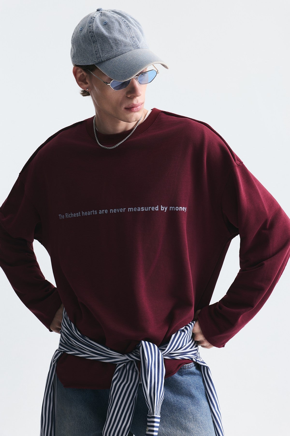 Oversize Yazılı Sweatshirt