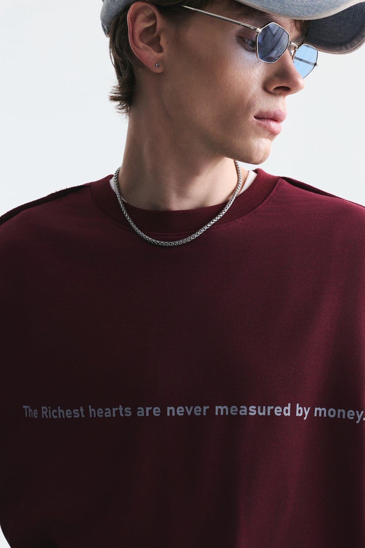 Oversize Yazılı Sweatshirt