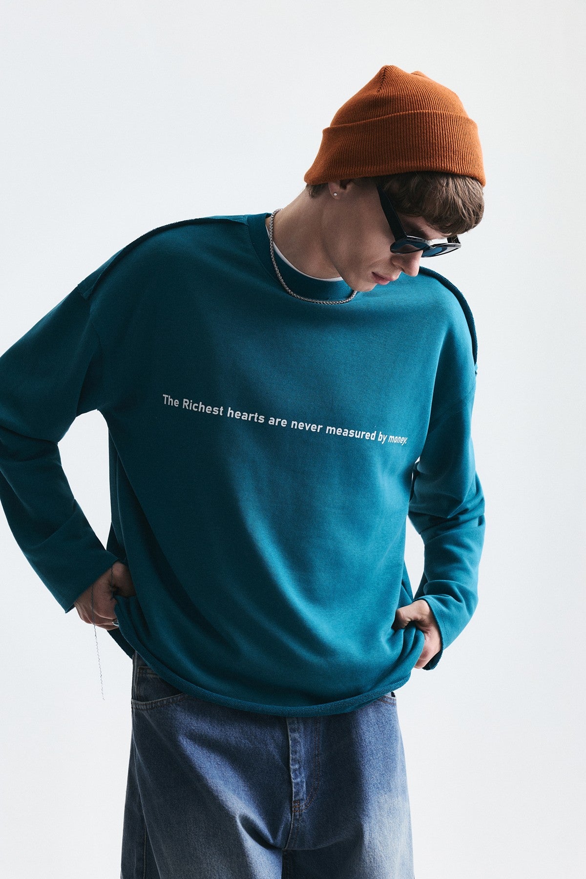 Oversize Yazılı Sweatshirt