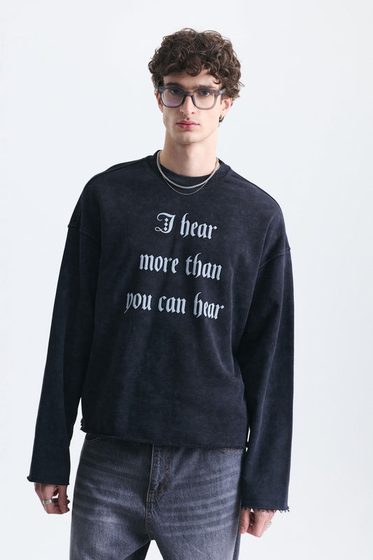 Boxy Fit Yazılı Sweatshirt