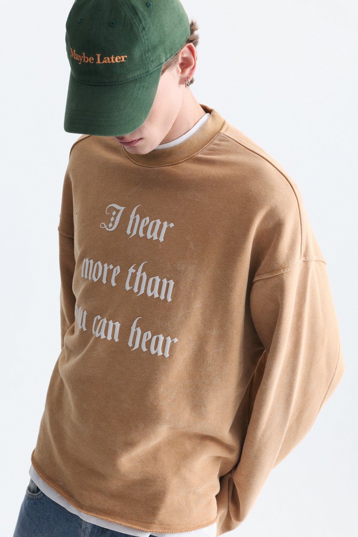 Boxy Fit Yazılı Sweatshirt
