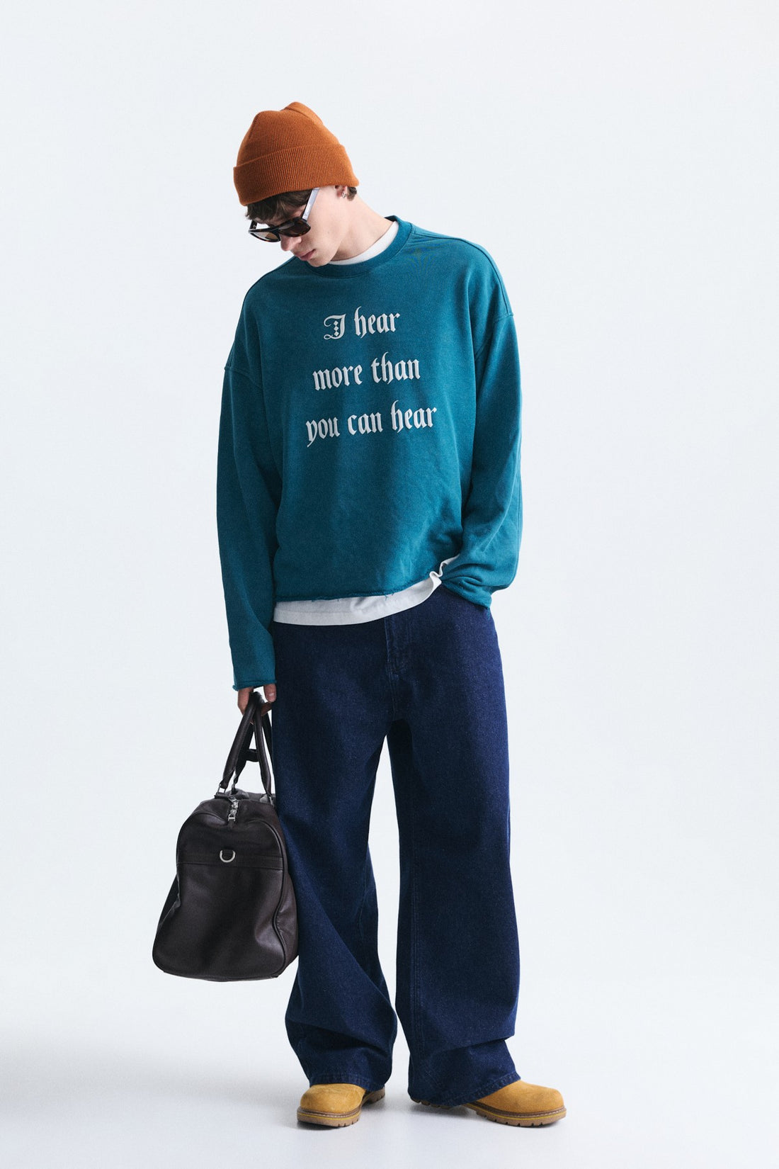 Boxy Fit Yazılı Sweatshirt