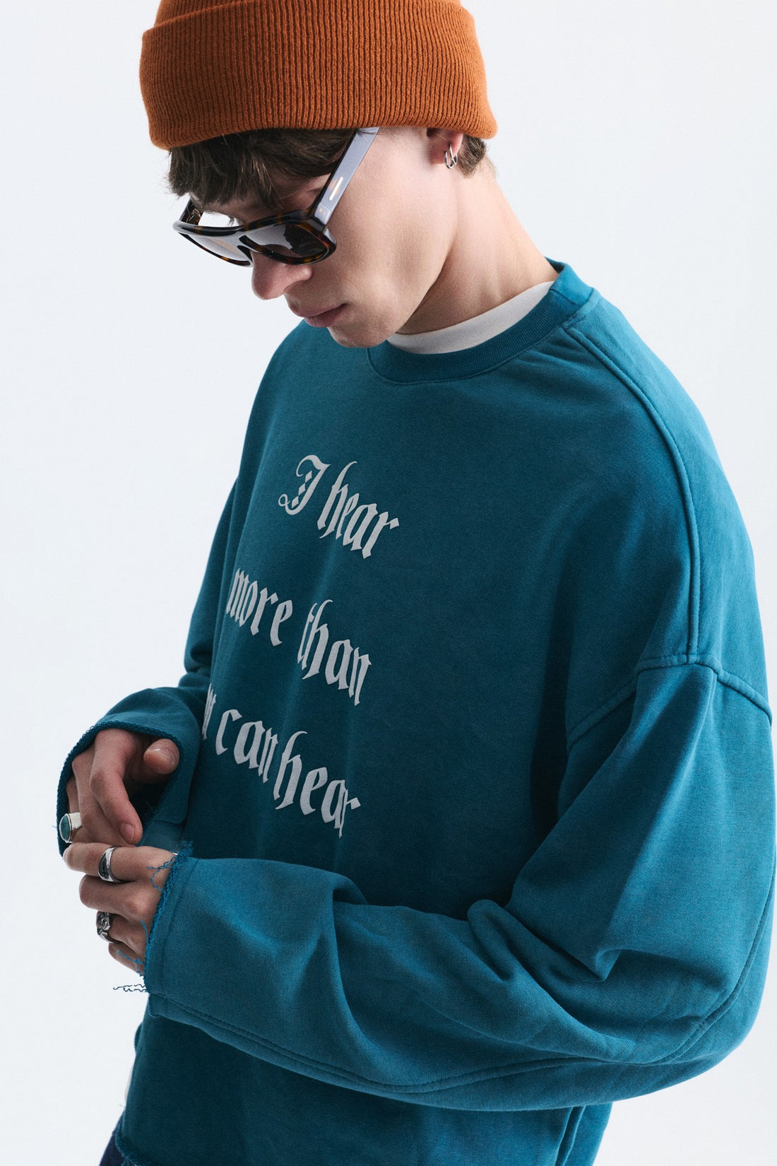 Boxy Fit Yazılı Sweatshirt