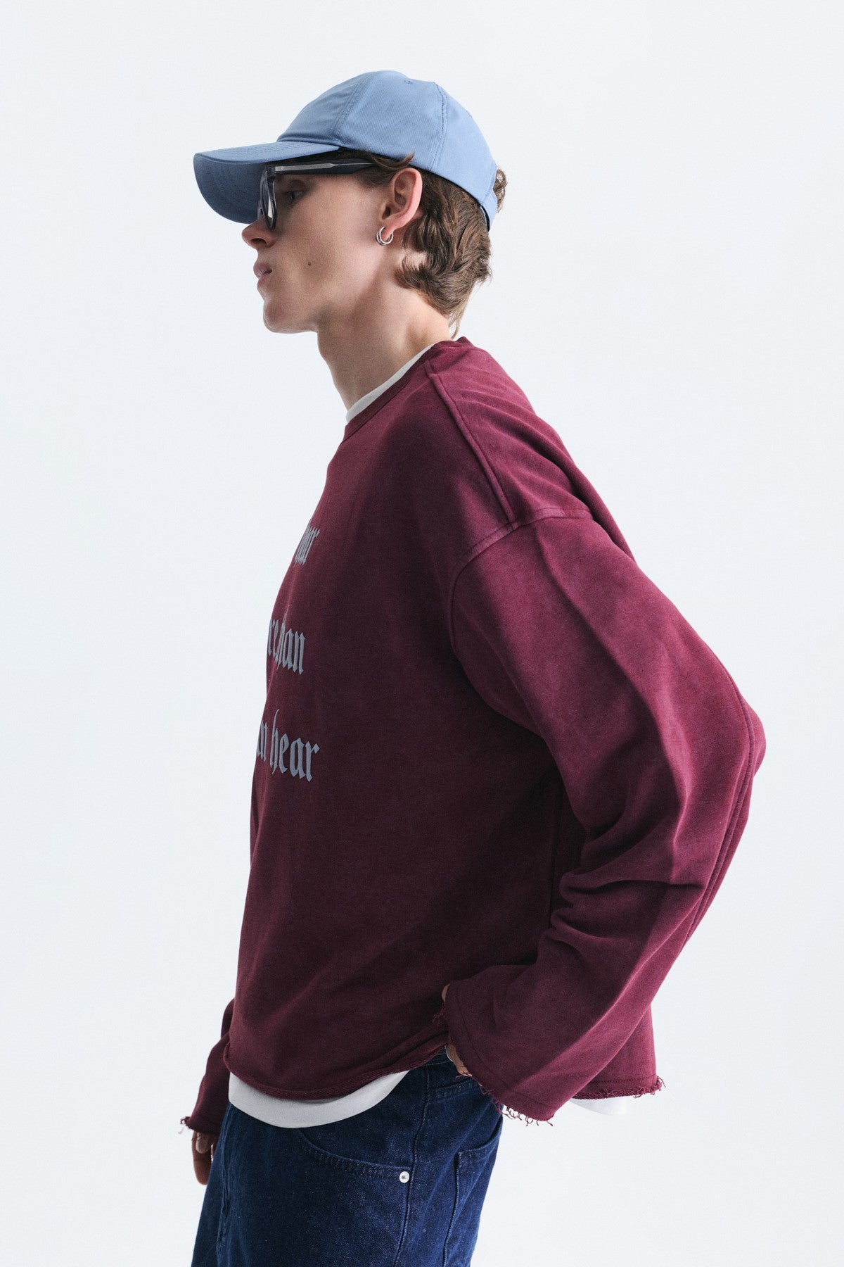 Boxy Fit Yazılı Sweatshirt