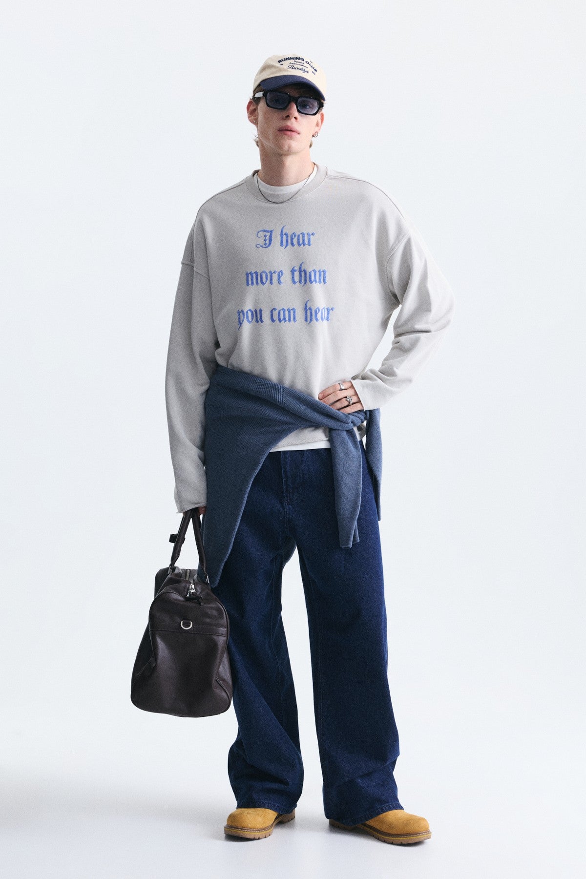Boxy Fit Yazılı Sweatshirt
