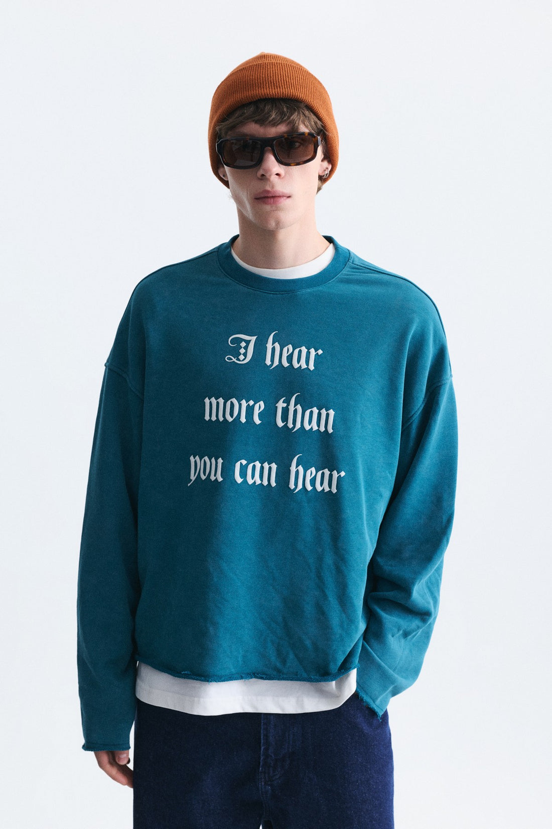 Boxy Fit Yazılı Sweatshirt