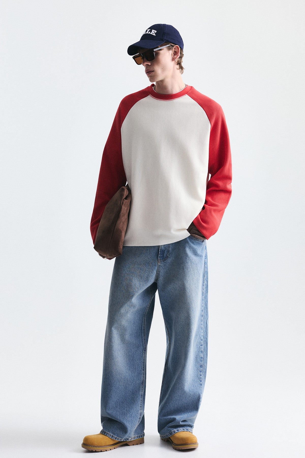 Renk Bloklu Dokulu Sweatshirt