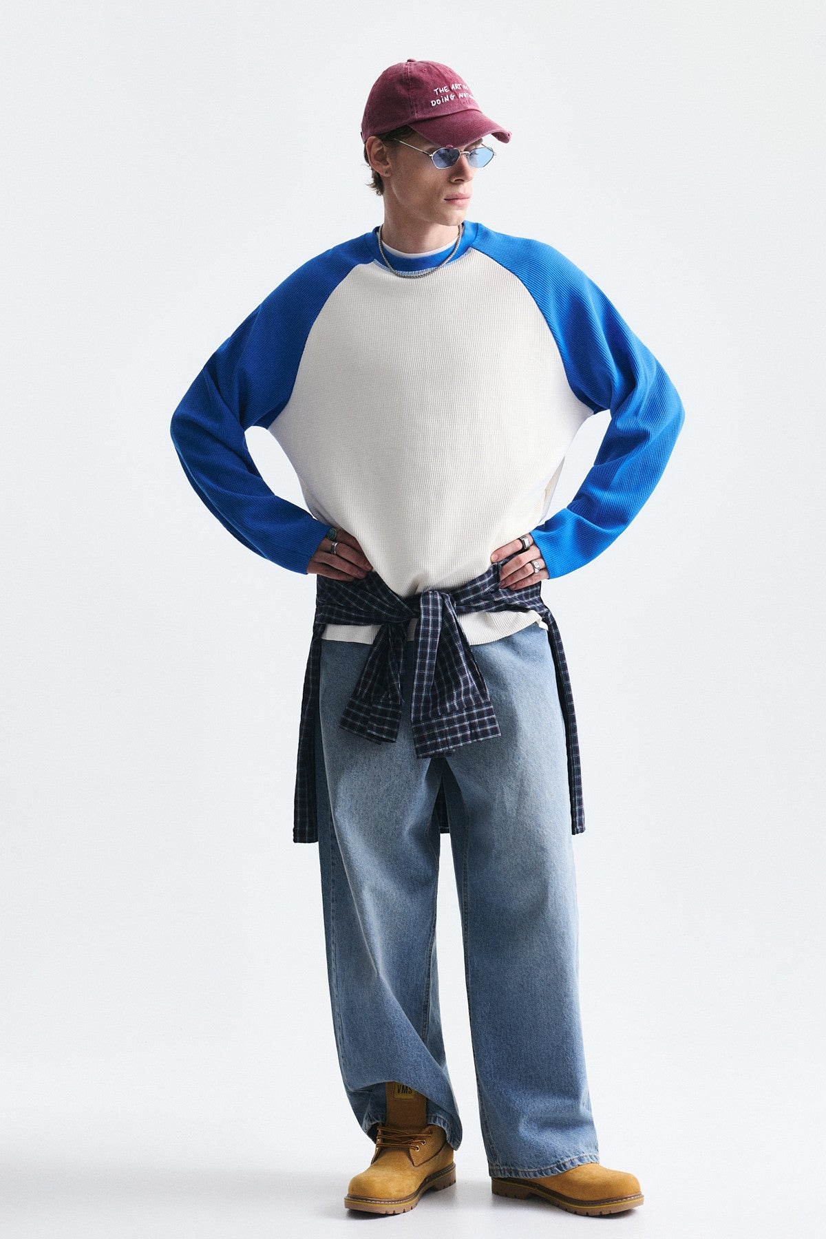 Renk Bloklu Dokulu Sweatshirt