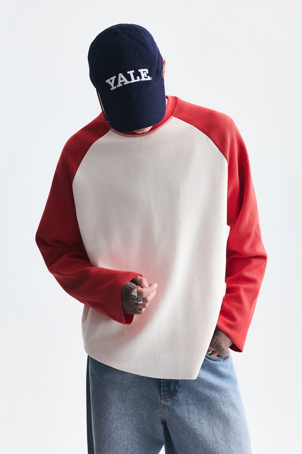 Renk Bloklu Dokulu Sweatshirt
