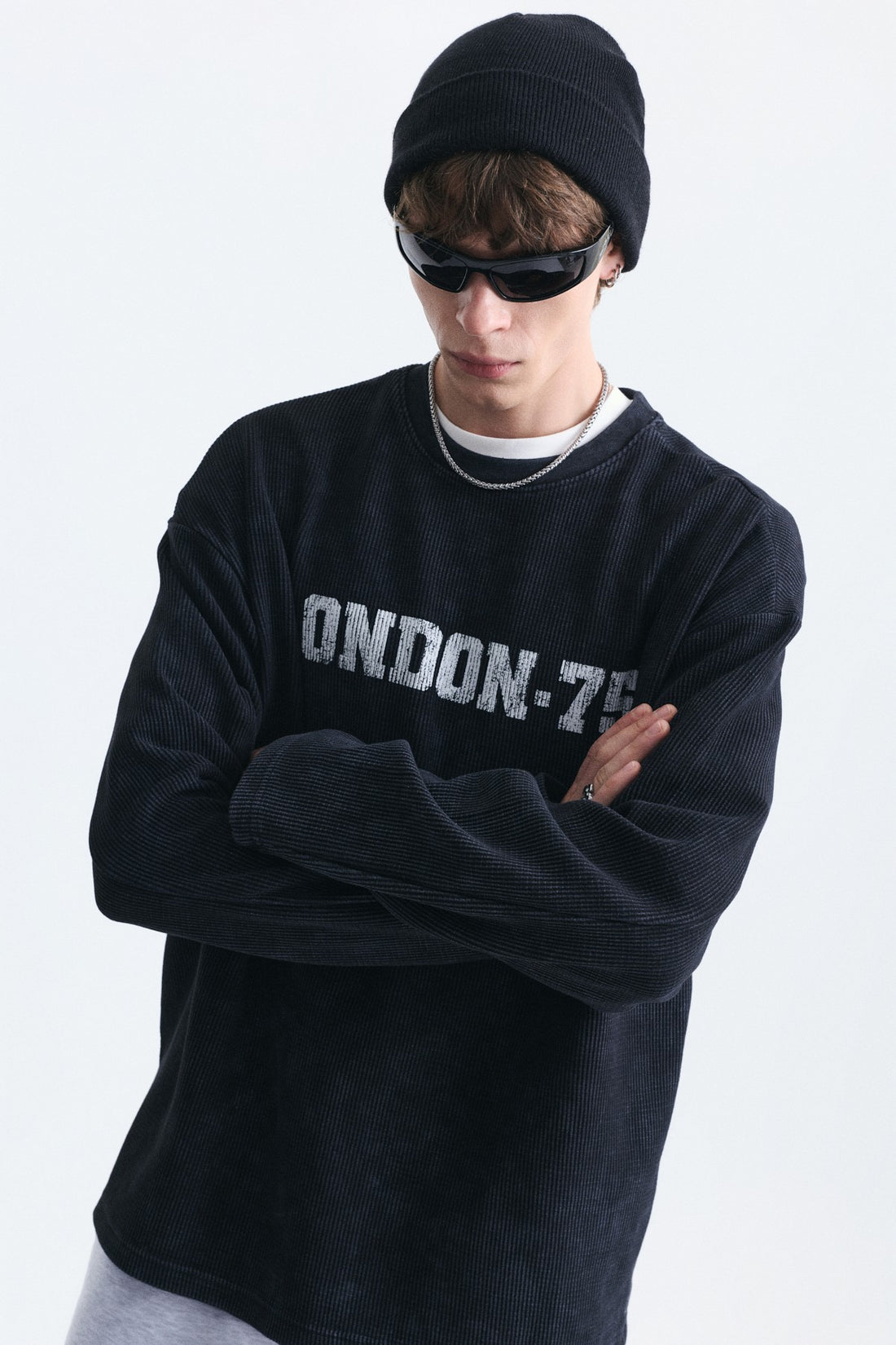 Dokulu London Baskılı Sweatshirt