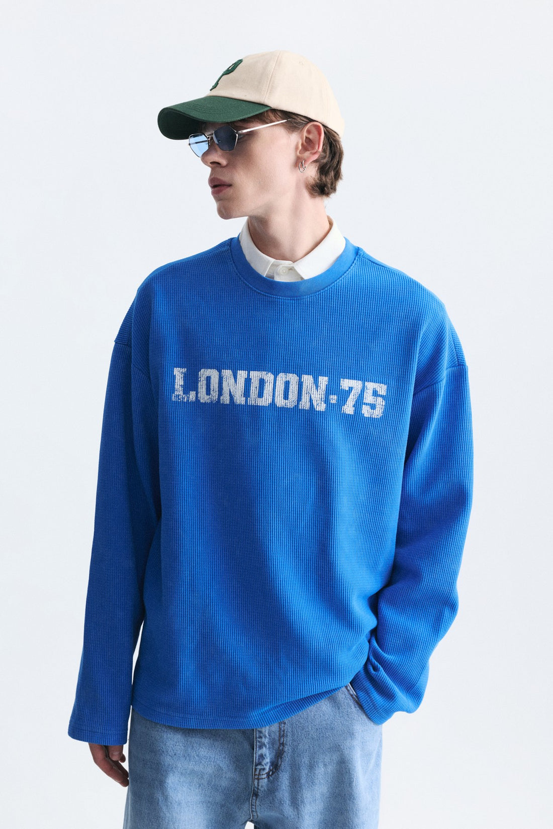 Dokulu London Baskılı Sweatshirt