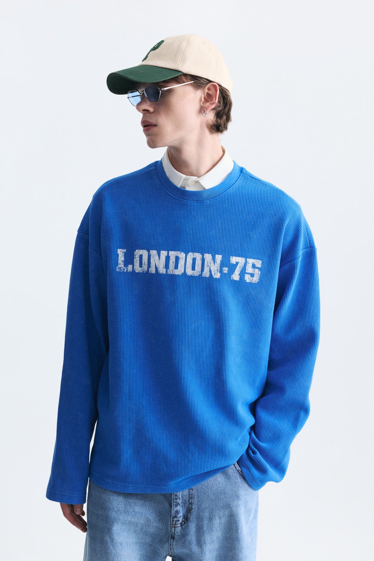 Dokulu London Baskılı Sweatshirt