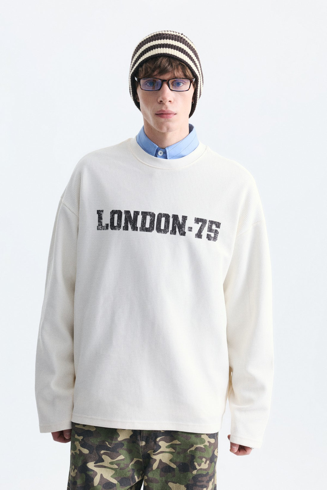 Dokulu London Baskılı Sweatshirt