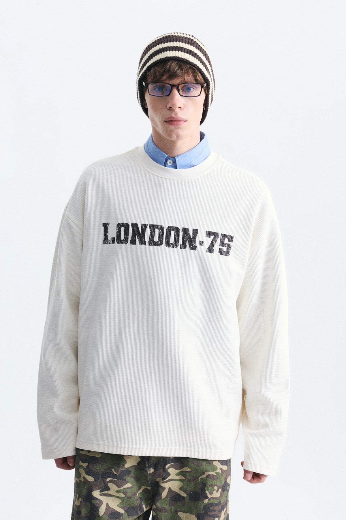 Dokulu London Baskılı Sweatshirt