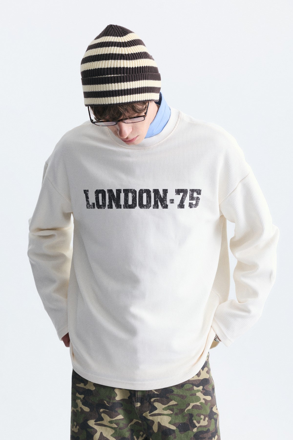 Dokulu London Baskılı Sweatshirt
