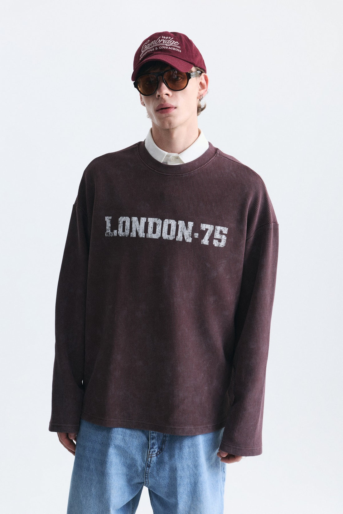 Dokulu London Baskılı Sweatshirt