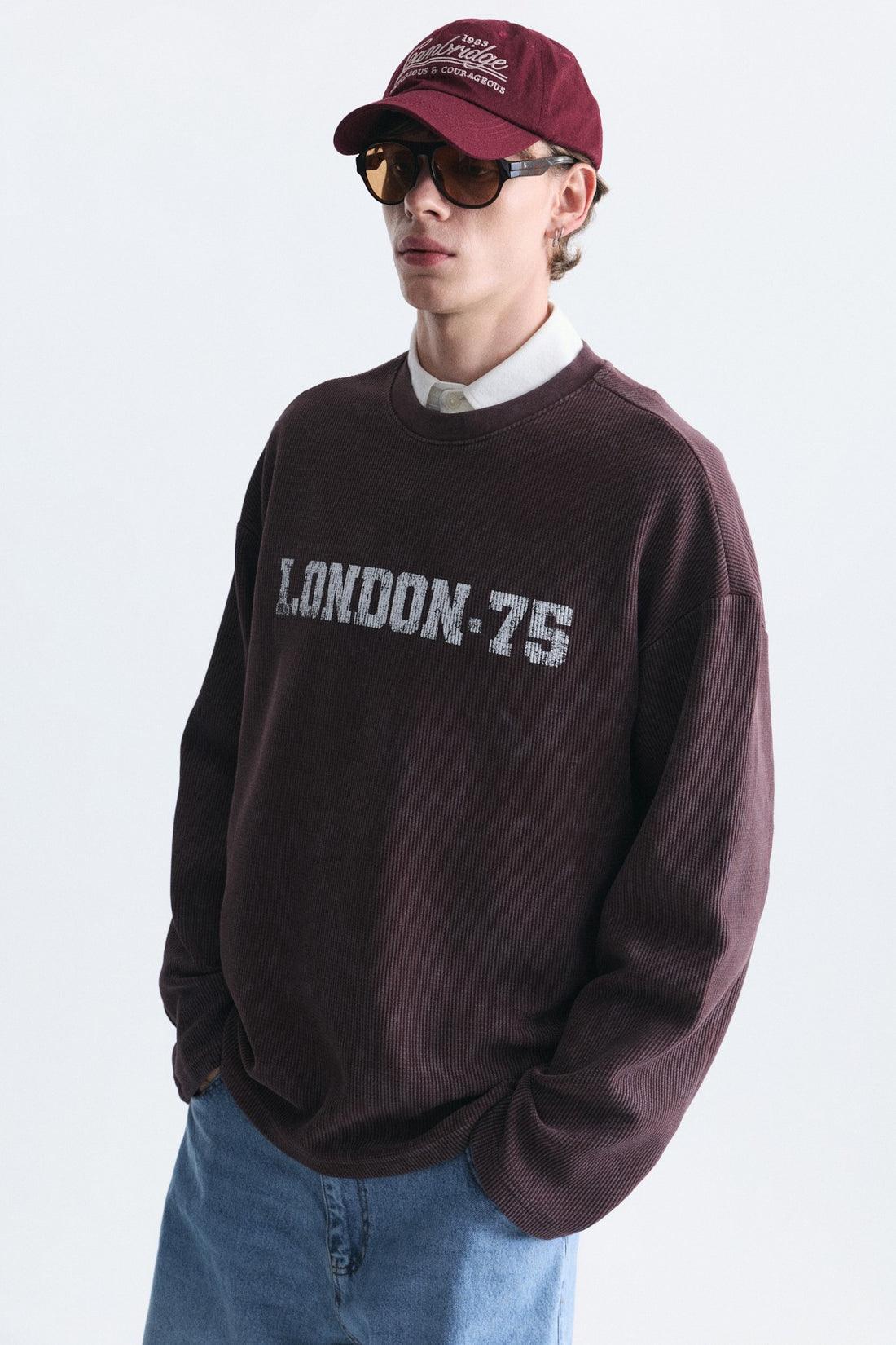 Dokulu London Baskılı Sweatshirt