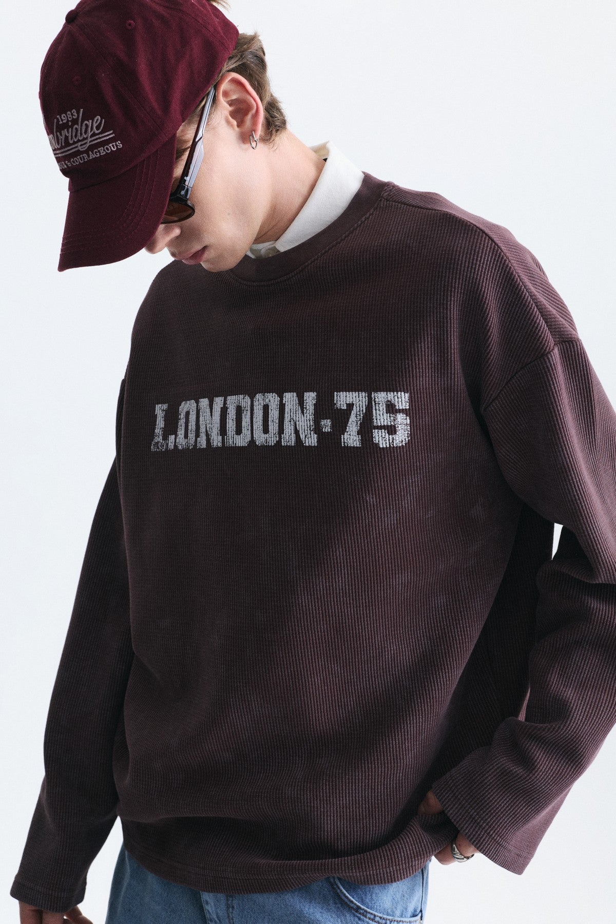 Dokulu London Baskılı Sweatshirt