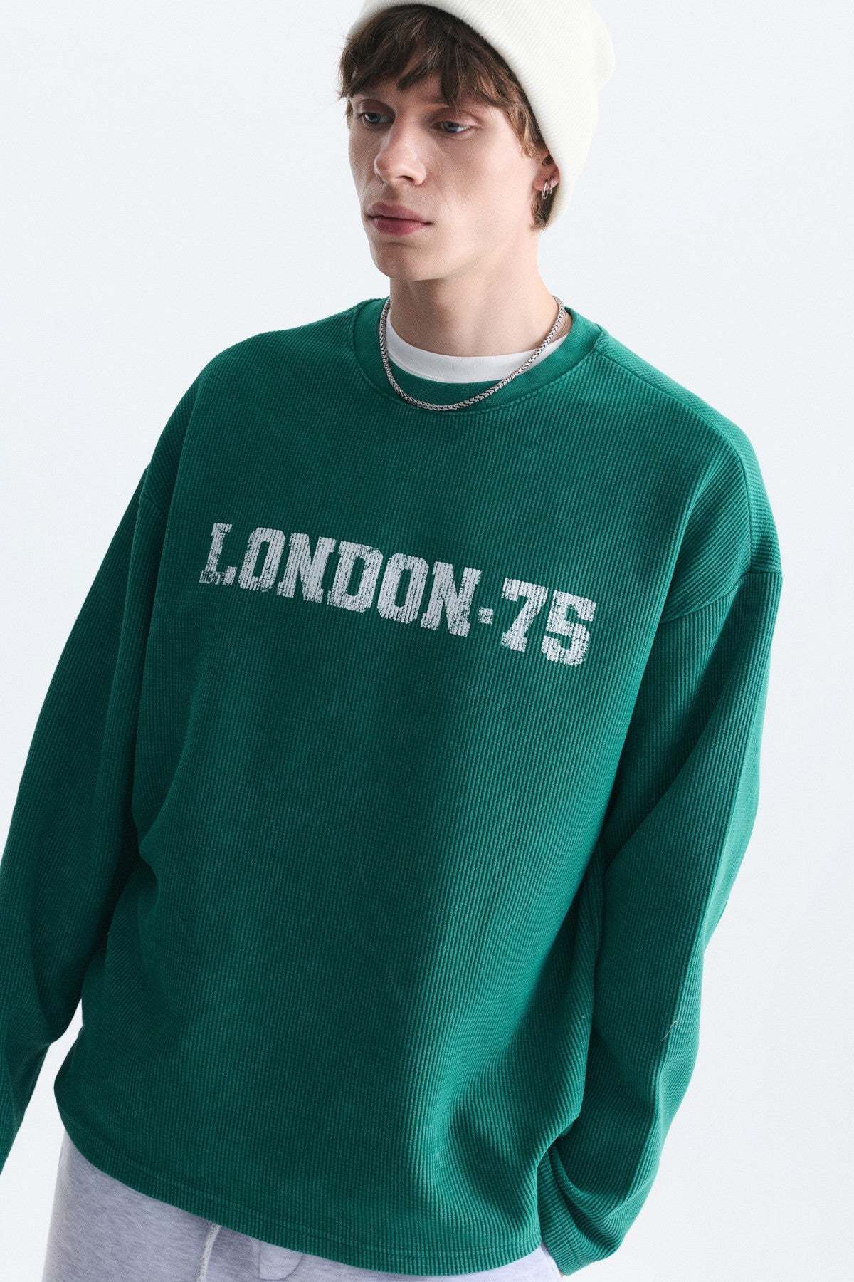 Dokulu London Baskılı Sweatshirt