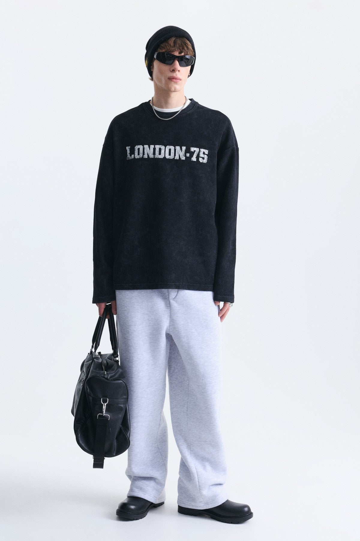 Dokulu London Baskılı Sweatshirt