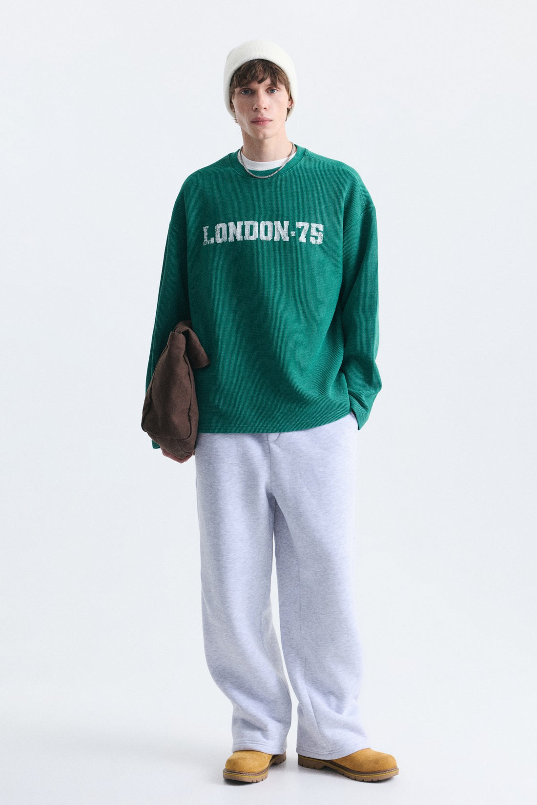 Dokulu London Baskılı Sweatshirt