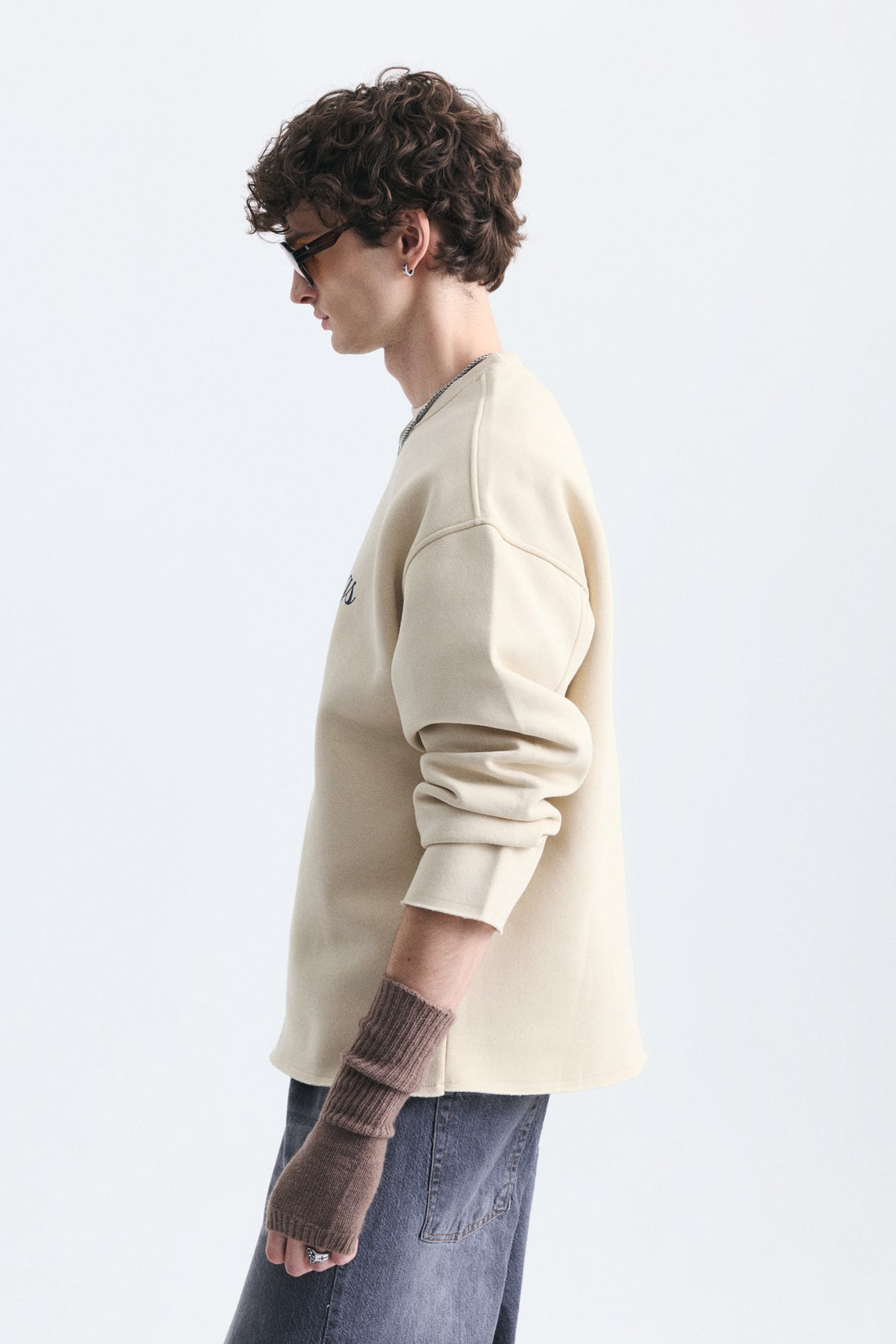 Oversize Yazı Baskılı Sweatshirt
