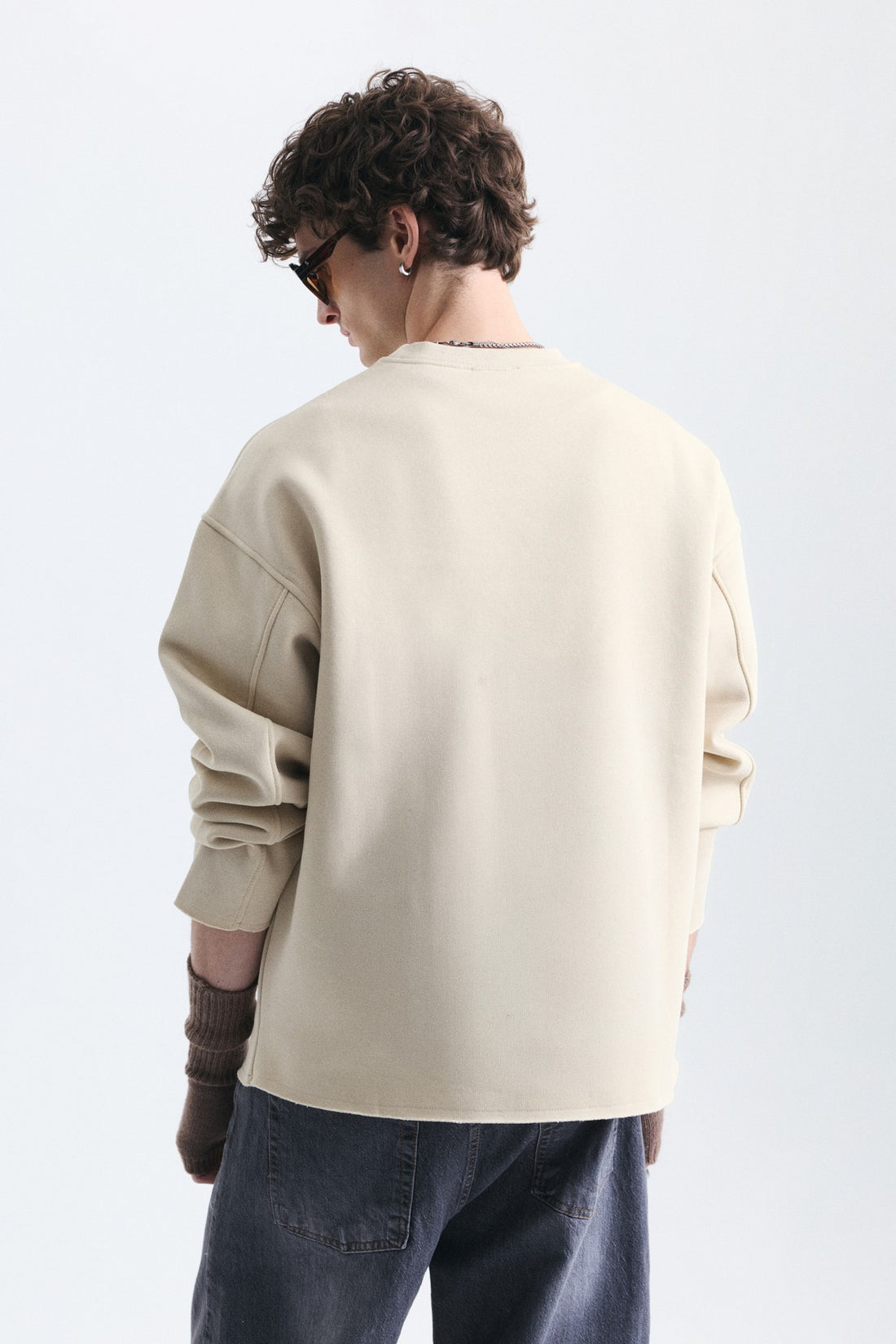 Oversize Yazı Baskılı Sweatshirt
