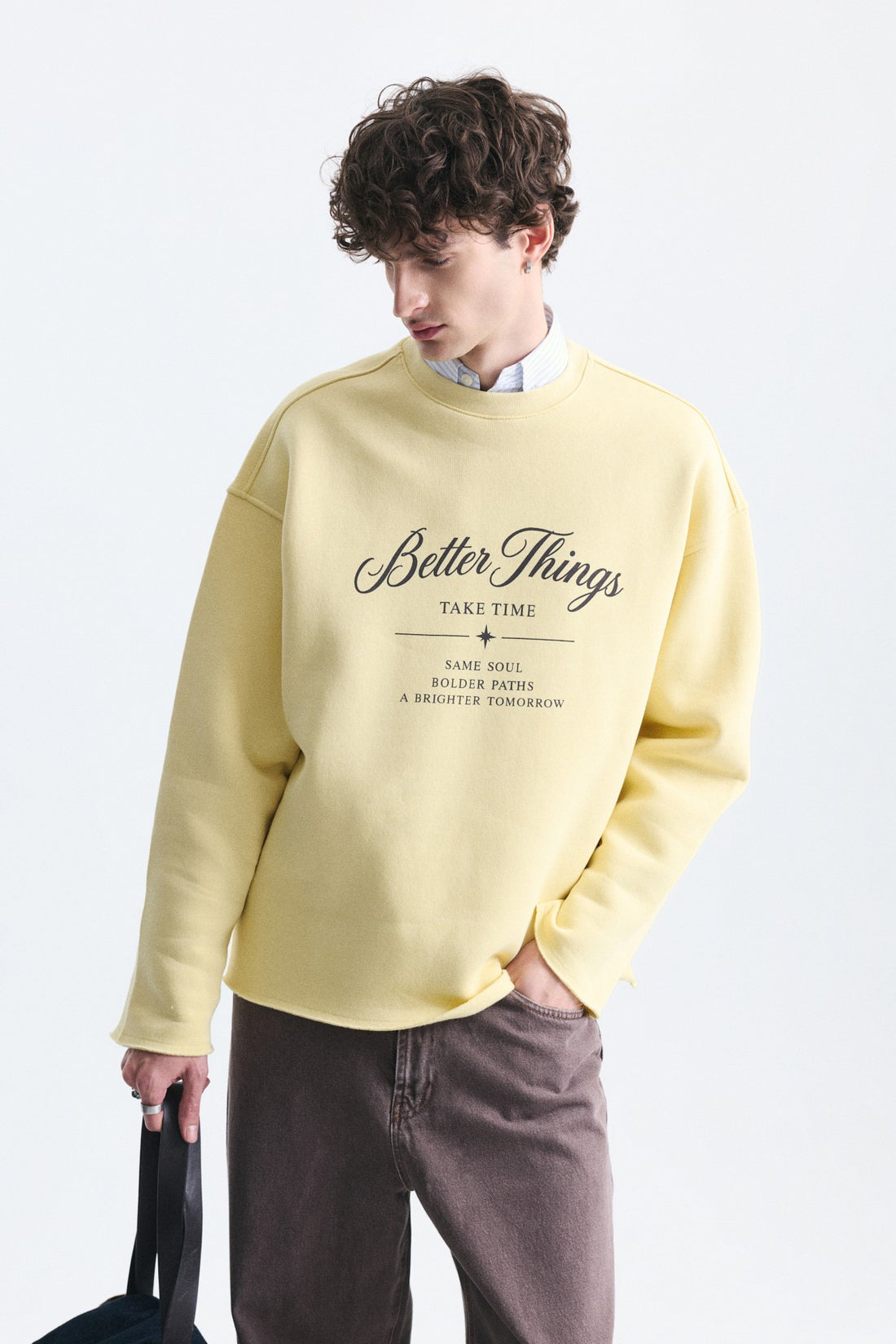 Oversize Yazı Baskılı Sweatshirt