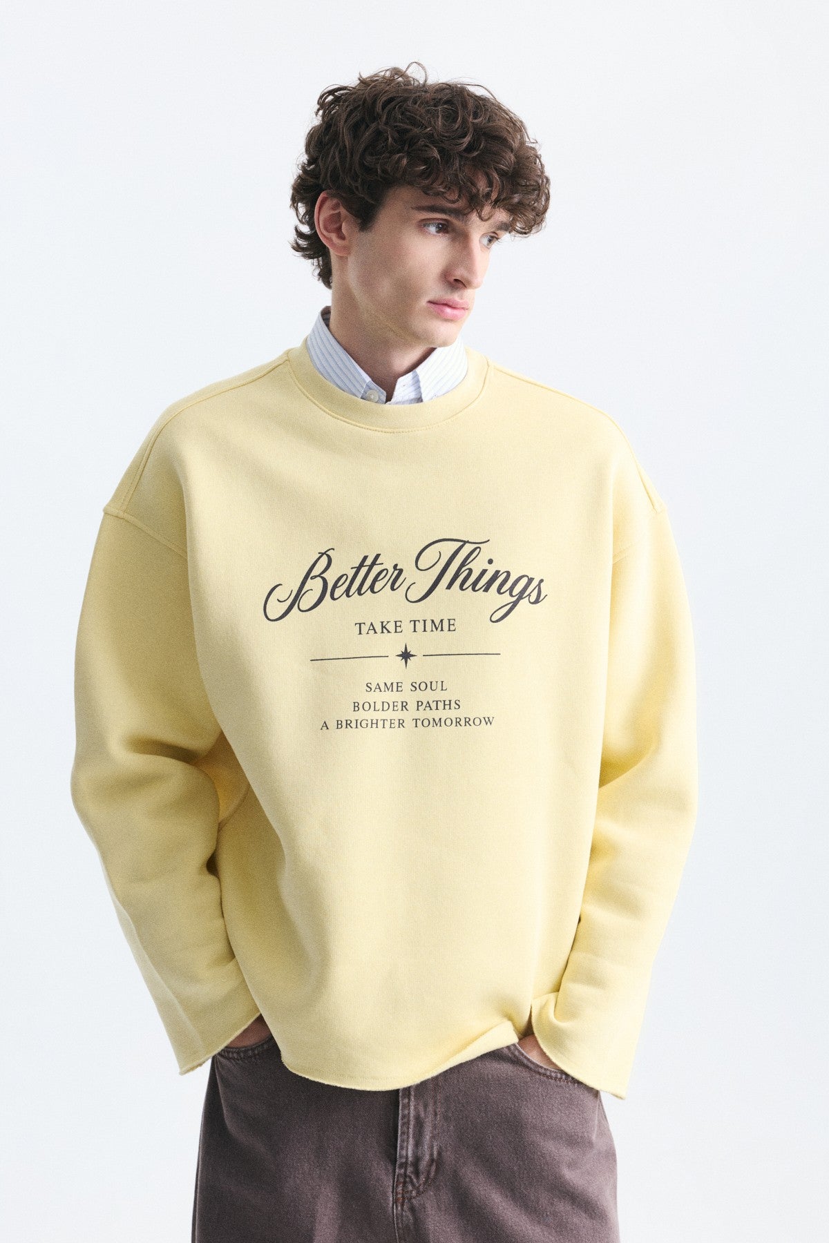Oversize Yazı Baskılı Sweatshirt