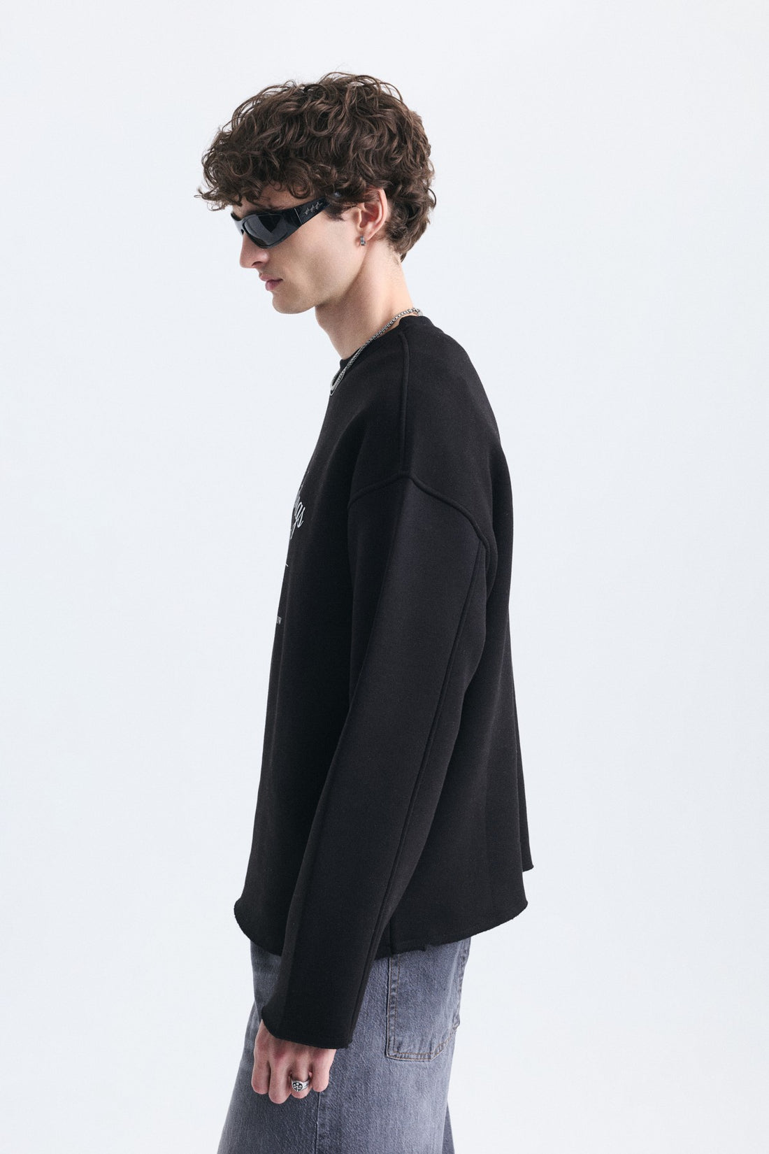 Oversize Yazı Baskılı Sweatshirt