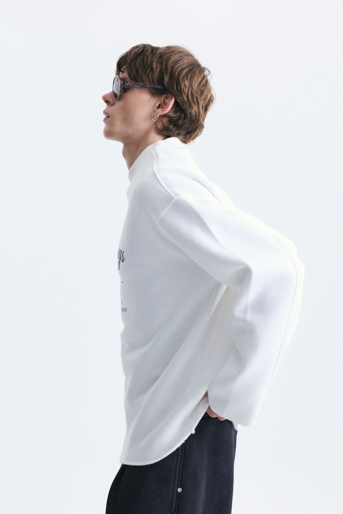 Oversize Yazı Baskılı Sweatshirt