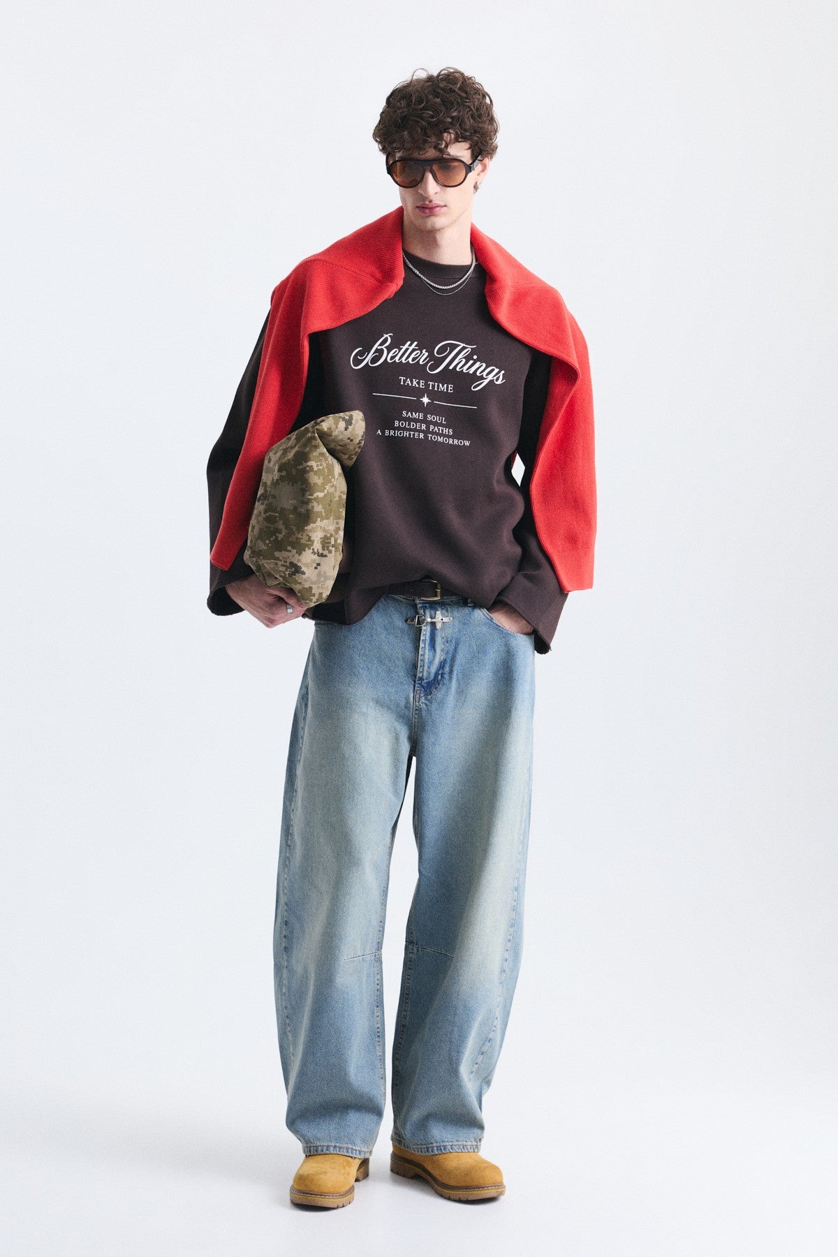 Oversize Yazı Baskılı Sweatshirt