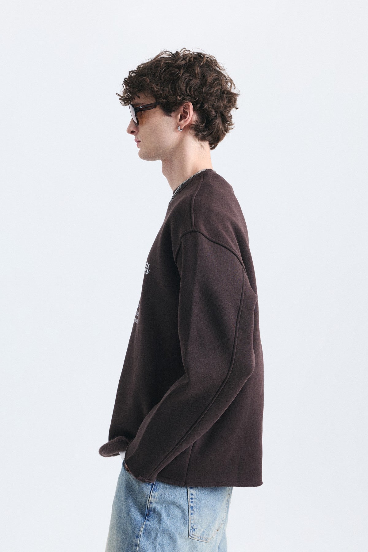 Oversize Yazı Baskılı Sweatshirt