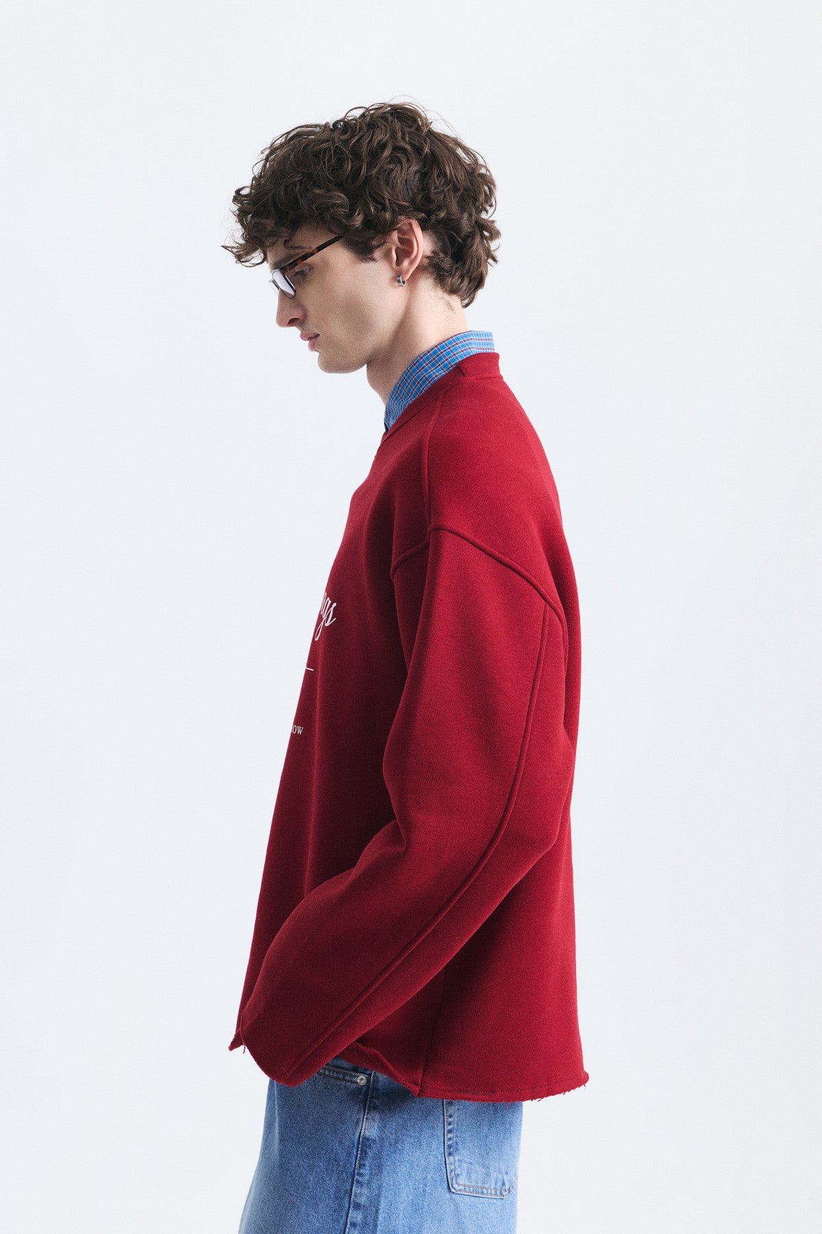 Oversize Yazı Baskılı Sweatshirt