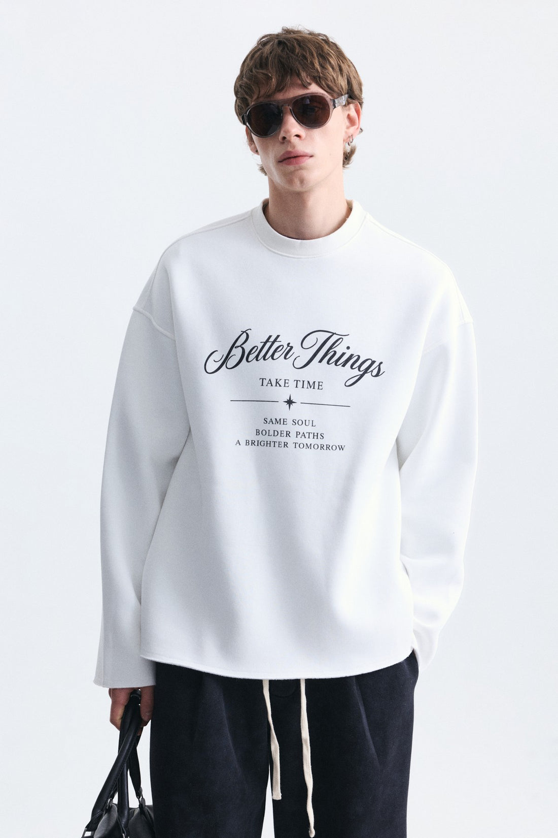 Oversize Yazı Baskılı Sweatshirt