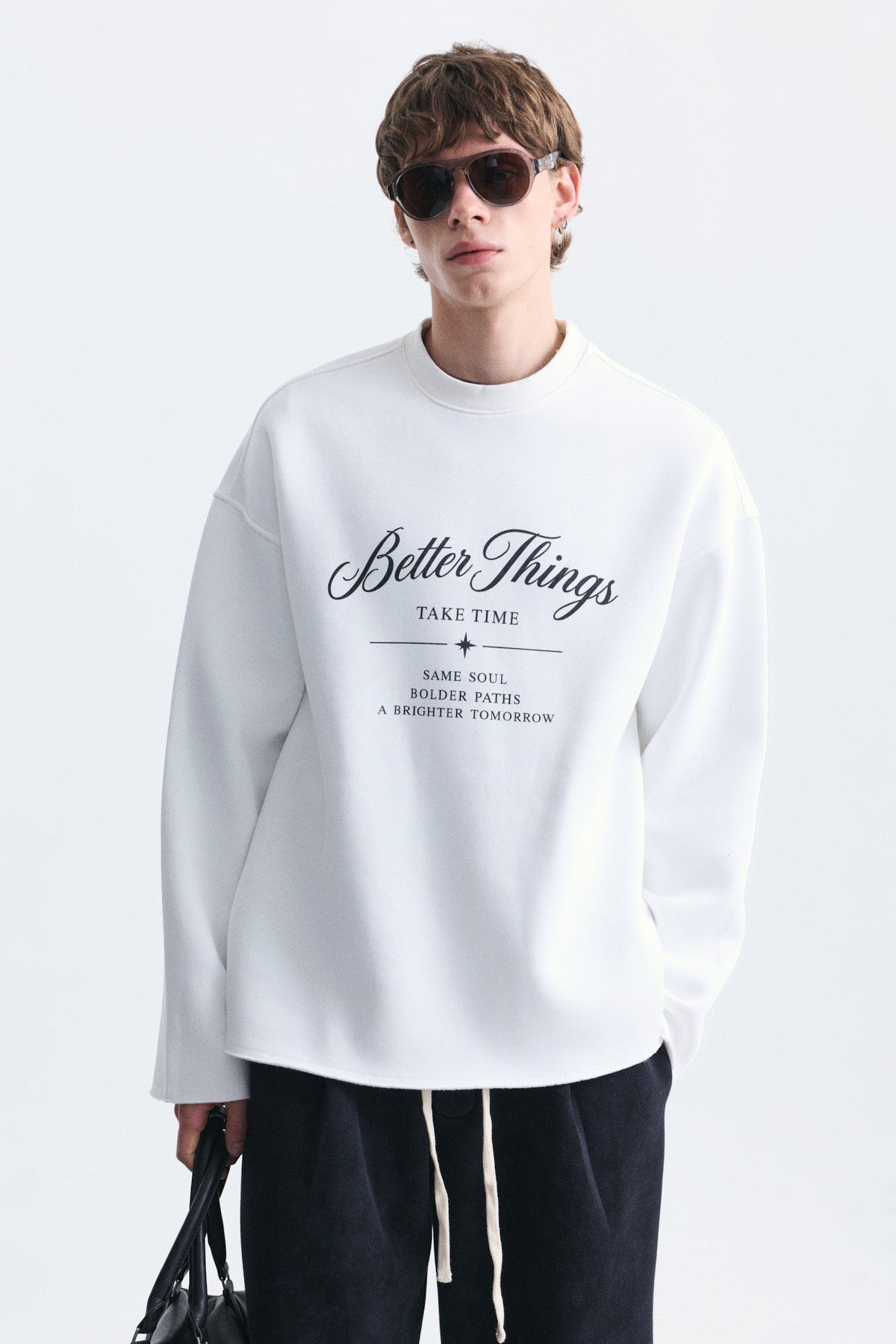 Oversize Yazı Baskılı Sweatshirt