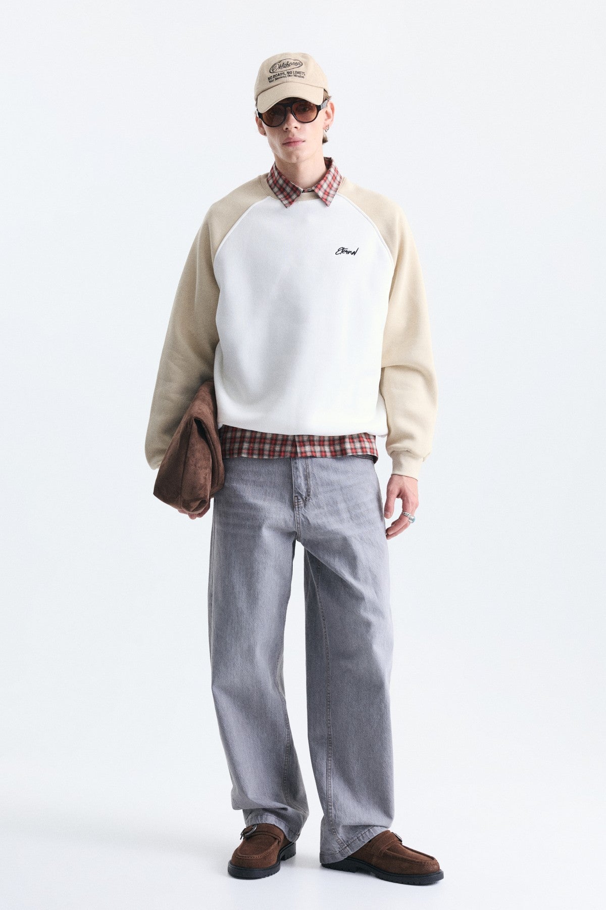 Oversize Renk Bloklu Sweatshirt