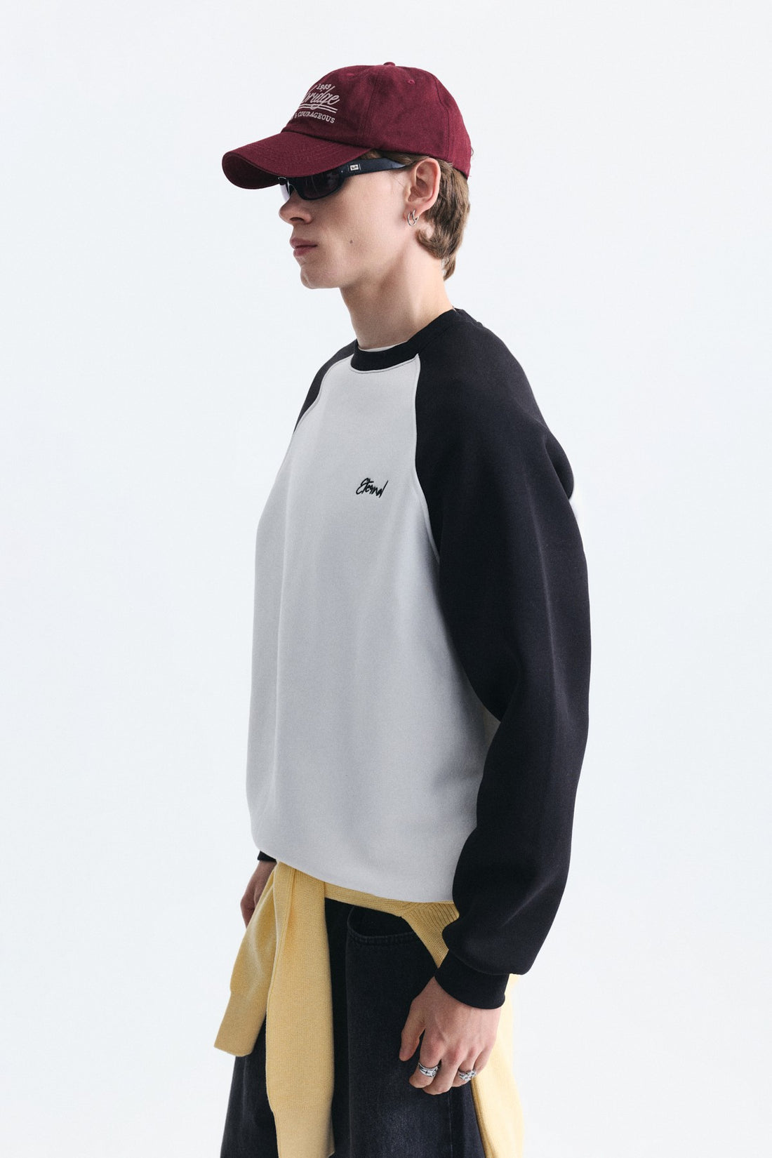 Oversize Renk Bloklu Sweatshirt