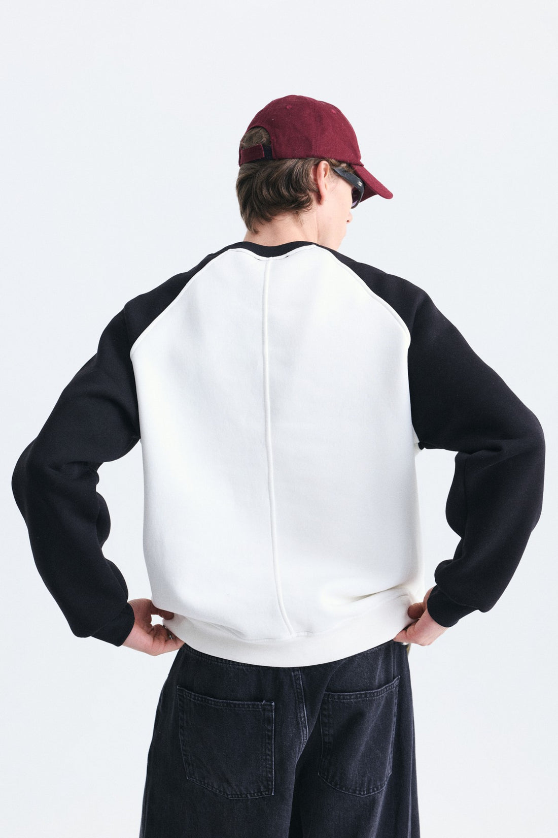 Oversize Renk Bloklu Sweatshirt