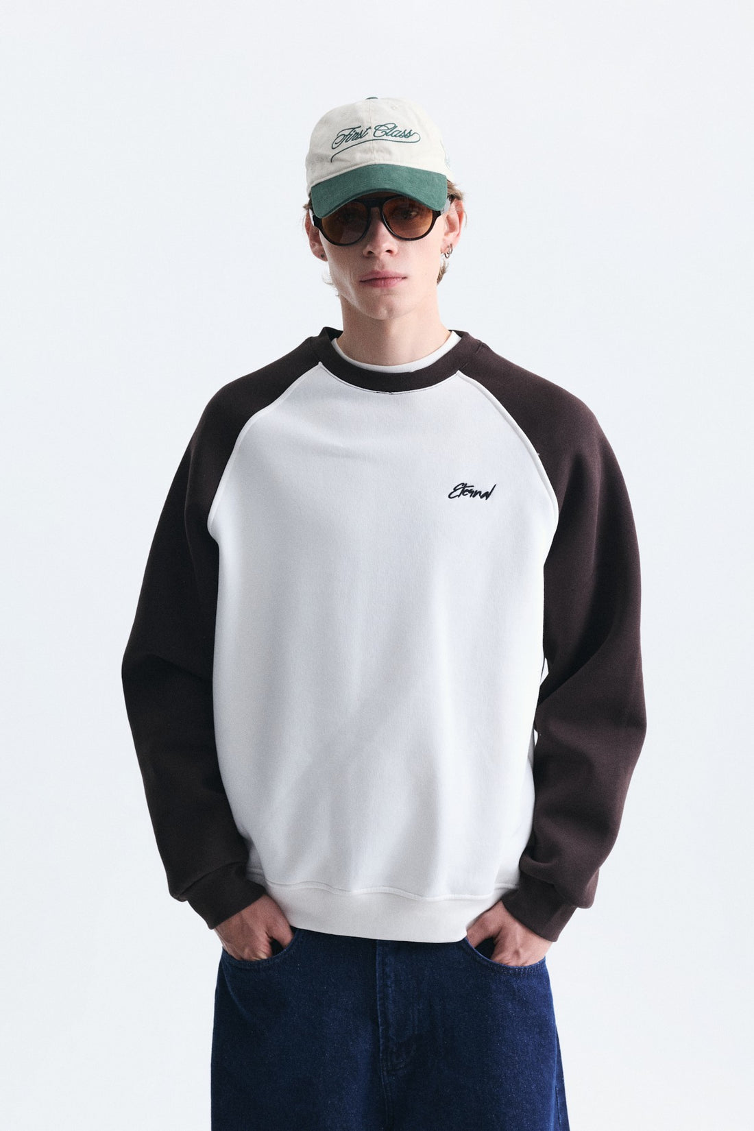 Oversize Renk Bloklu Sweatshirt
